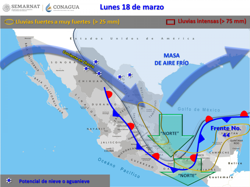 CONTINUARÁN BAJAS TEMPERATURAS EN TABASCO