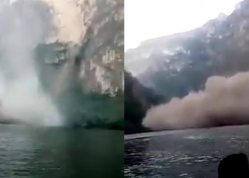 CAPTAN DERRUMBE DE PARED EN CAÑÓN DEL SUMIDERO, CHIAPAS