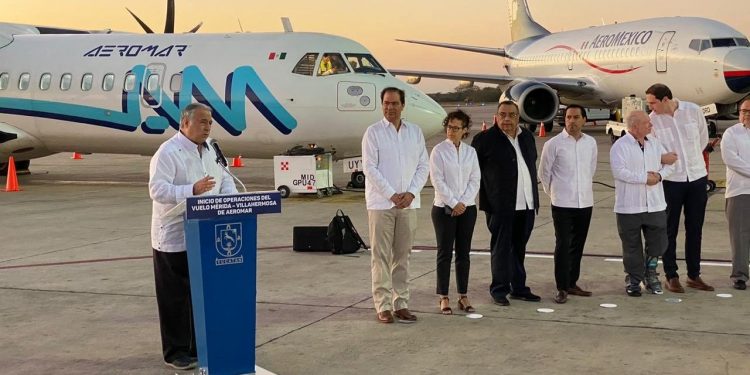 ARRANCA AEROMAR NUEVA RUTA AÉREA DE VILLAHERMOSA A DESTINOS DEL SURESTE