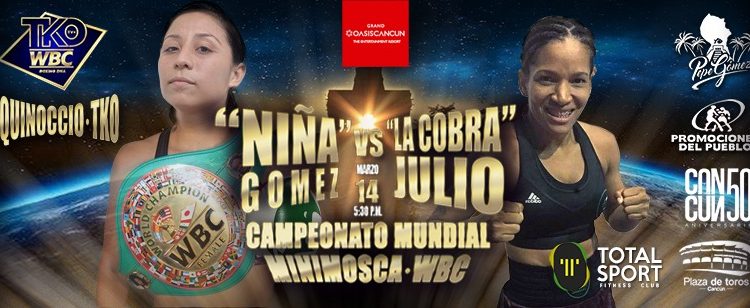 «LA NIÑA» GÓMEZ SE REPORTA LISTA PARA DEFENDER SU TÍTULO ANTE «LA COBRA» COLOMBIANA
