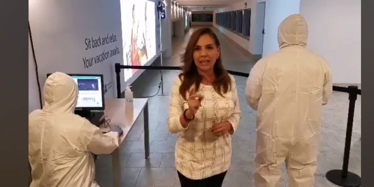 SALE AL PASO MARA LEZAMA PARA FRENAR LA DESINFORMACIÓN. SÍ HAY FILTROS SANITARIOS EN EL AEROPUERTO INTERNACIONAL DE CANCÚN