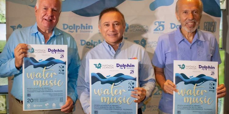 DOLPHIN DISCOVERY Y LA ORQUESTA SINFÓNICA LE CANTAN A CANCÚN CON «WATER MUSIC»