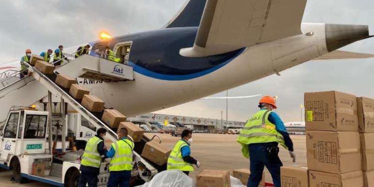 CUARTO VUELO CON INSUMOS MÉDICOS PARTE DESDE SHANGHÁI A MÉXICO