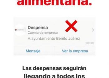 DESPENSAS EN BENITO JUÁREZ LLEGAN DE MANERA DIRECTA A LOS DOMICILIOS