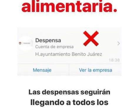 DESPENSAS EN BENITO JUÁREZ LLEGAN DE MANERA DIRECTA A LOS DOMICILIOS