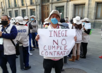 PROTESTAN ENCUESTADORES DEL INEGI DESPEDIDOS
