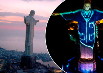 «VISTEN» DE MÉDICO AL CRISTO REDENTOR PARA HOMENAJEAR A PERSONAL SANITARIO