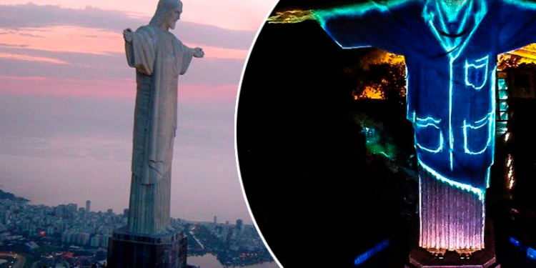 «VISTEN» DE MÉDICO AL CRISTO REDENTOR PARA HOMENAJEAR A PERSONAL SANITARIO