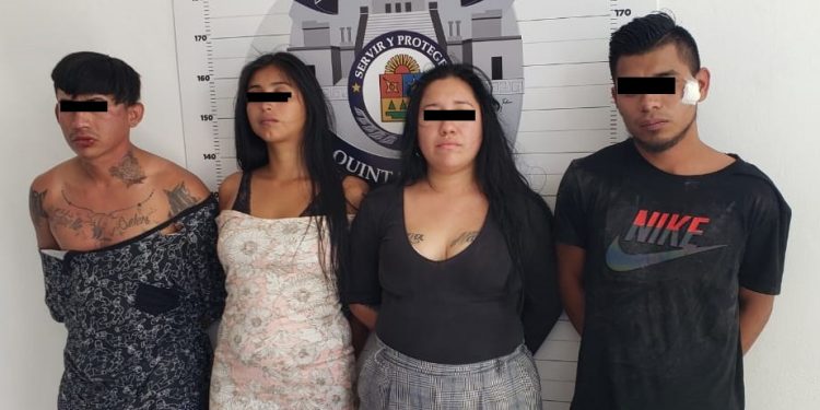 POLICÍA QUINTANA ROO DETIENE A CUATRO PERSONAS POR EL DELITO DE ROBO
