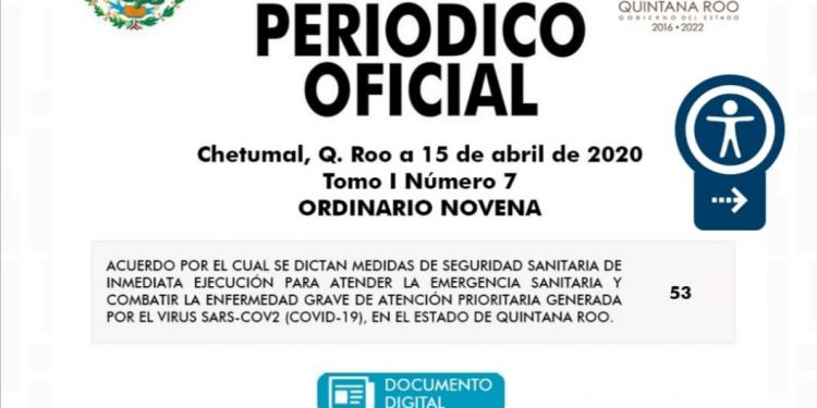 OFICIALIZAN SUSPENSIÓN DE ACTIVIDADES NO ESENCIALES EN QUINTANA ROO