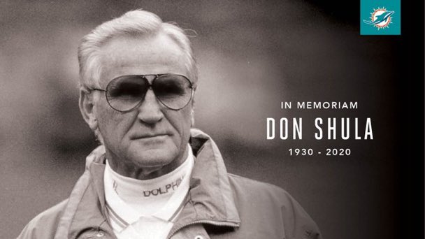 MUERE DON SHULA, LEYENDA DE DELFINES DE MIAMI Y DE LA NFL
