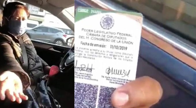 EXHIBEN A DIPUTADA DE MORENA EVITANDO INFRACCIÓN