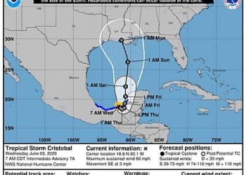 CRISTÓBAL MUY CERCA DE CONVERTIRSE EN HURACÁN