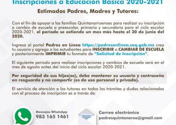 MAÑANA, ÚLTIMO DÍA PARA LA INSCRIPCIÓN O CAMBIO DE ESCUELA