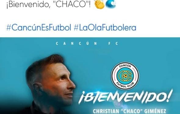 CANCÚN FC ANUNCIA AL «CHACO» GIMÉNEZ COMO SU ENTRENADOR