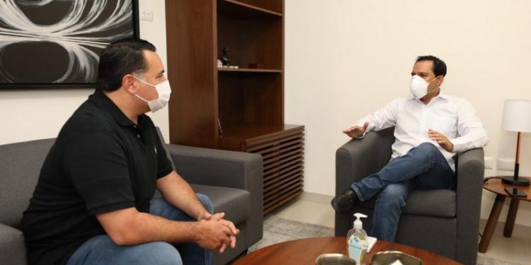 MAURICIO VILA DOSAL Y EL ALCALDE DE MÉRIDA, RENÁN BARRERA CONCHA TRABAJAN EN CONJUNTO PARA IMPULSAR LA REACTIVACIÓN ECONÓMICA DE LA CAPITAL YUCATECA