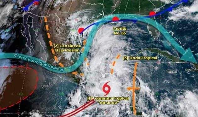SE FORMA TORMENTA TROPICAL «AMANDA» EN GUATEMALA Y AVANZA HACIA MÉXICO