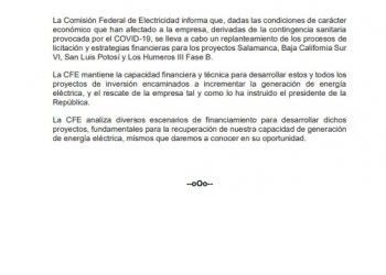 ANUNCIA CFE APOYO PARA LA POBLACIÓN