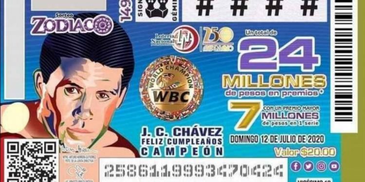 REGRESA LA LOTERÍA NACIONAL CON BILLETE DE CELEBRACIÓN DEL BOXEADOR JULIO CÉSAR CHÁVEZ