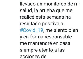 DA CARLOS JOAQUÍN POSITIVO A COVID 19