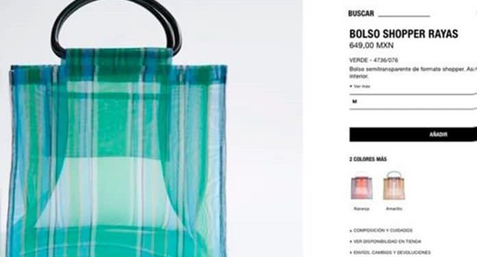 ACUSAN A ZARA POR VENDER BOLSAS DE MERCADO EN 600 PESOS