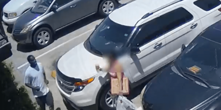 ASALTANTE GOLPEA BRUTALMENTE A MADRE HISPANA FRENTE A SU HIJO