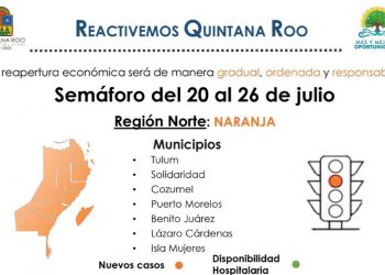 QUINTANA ROO SIGUE EN SEMÁFORO NARANJA EN LA ZONA NORTE, DICE EL GOBERNADOR