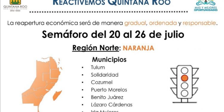 QUINTANA ROO SIGUE EN SEMÁFORO NARANJA EN LA ZONA NORTE, DICE EL GOBERNADOR