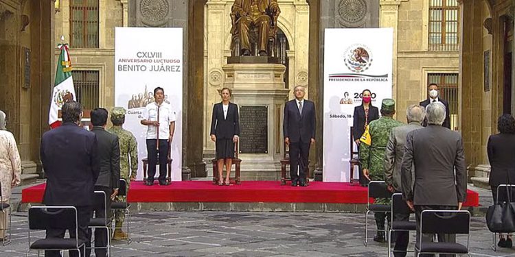 LÓPEZ OBRADOR ENCABEZA CEREMONIA POR ANIVERSARIO LUCTUOSO DE BENITO JUÁREZ