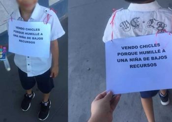 PONEN A “VENDER CHICLES” A UN NIÑO POR BURLARSE DE NIÑA DE ESCASOS RECURSOS