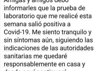 DA POSITIVO A COVID JUAN CARRILLO