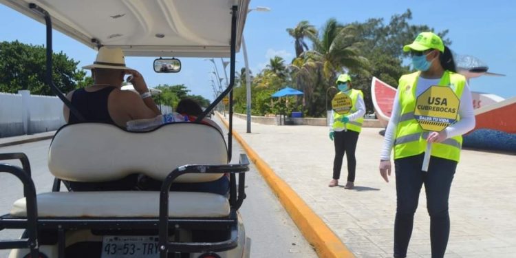 REFUERZAN “GORRAS AMARILLAS” LLAMADO AL USO CORRECTO DEL CUBREBOCAS