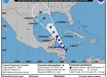 EN LAS PRÓXIMAS HORAS LA DEPRESIÓN 14 PASARÁ A TORMENTA TROPICAL
