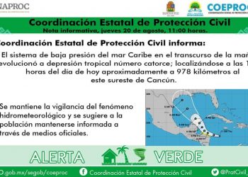 TORMENTA TROPICAL ENTRARÍA POR EL SUR DE TULUM