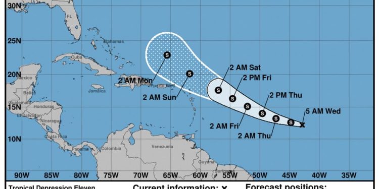 SE MANTIENE EN VIGILANCIA A «ONCE» LA DEPRESIÓN TROPICAL