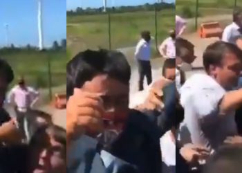 BOLSONARO CARGA A UN HOMBRE CON ENANISMO PENSANDO QUE ERA UN NIÑO