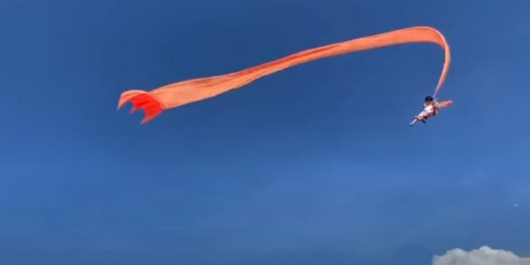 VIDEO: NIÑA SE QUEDA ATRAPADA EN PAPALOTE Y SALE VOLANDO