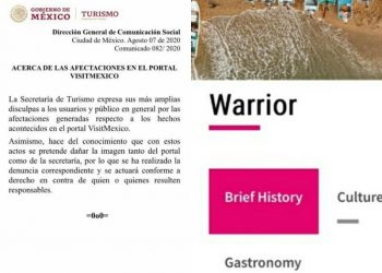 ‘WARRIOR’ (GUERRERO EN INGLÉS): SECTUR PIDE DISCULPAS POR ERROR EN SITIO VISIT MÉXICO
