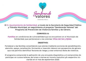 LANZAN PROGRAMA “SEMBRANDO VALORES” DIRIGIDO A SOLIDARENSES
