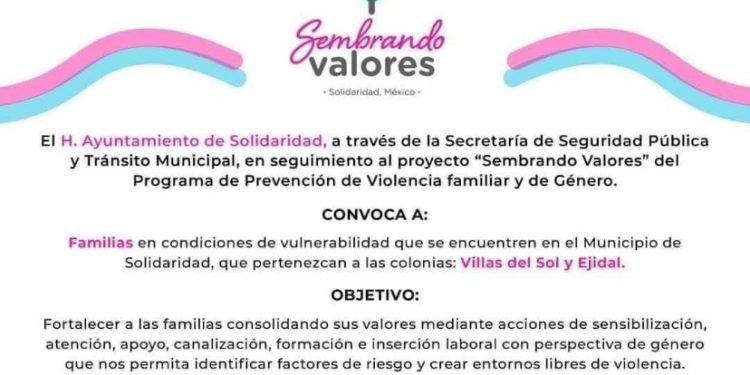 LANZAN PROGRAMA “SEMBRANDO VALORES” DIRIGIDO A SOLIDARENSES