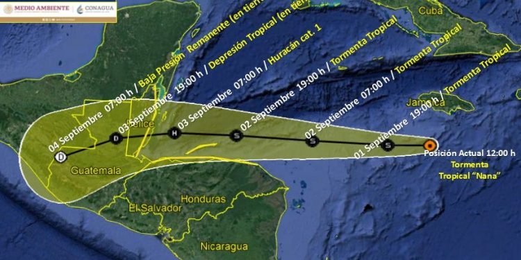 SE FORMA TORMENTA TROPICAL “NANA”, TRAERÍA LLUVIAS A QROO