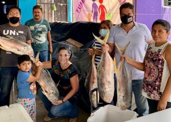 REGALAN PESCADO A FAMILIAS DE VILLAS DEL SOL EN PLAYA DEL CARMEN