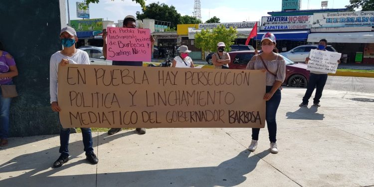 ANTORCHISTAS SE MANIFIESTAN EN EL MUSEO DE LA CULTURA MAYA RECLAMAN INTENTOS DE MORENA POR DESAPARECER A LA ORGANIZACIÓN