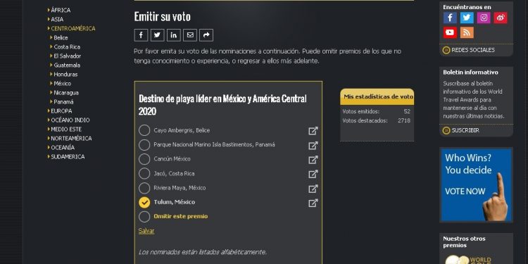 LLAMA AHT A VOTAR EN LOS “OSCAR DEL TURISMO MUNDIAL”