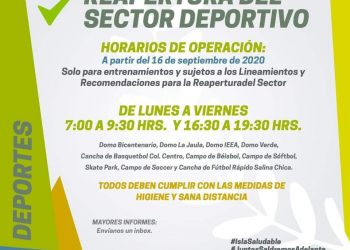 ABRIRÁN 10 ESPACIOS DEPORTIVOS EN ISLA MUJERES APEGADOS A LA NUEVA NORMALIDAD