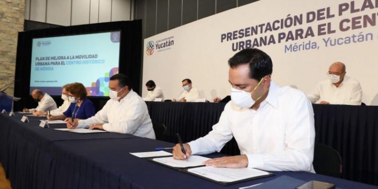 FIRMAN EL PLAN DE MEJORA A LA MOVILIDAD URBANA PARA EL CENTRO HISTÓRICO DE MÉRIDA