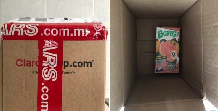 JOVEN COMPRA EN LÍNEA UN IPHONE Y LE LLEGA UN JUGO BOING