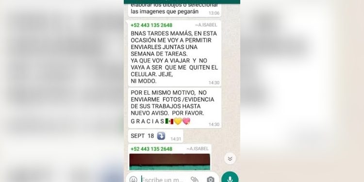 MAESTRA SE VIRALIZA POR UN MENSAJE A PADRES: “NO MANDEN TAREAS, ME VOY DE VIAJE”