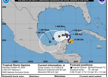 LA TORMENTA TROPICAL “GAMMA” VARIÓ SU TRAYECTORIA Y TOCARÁ TIERRA ENTRE PLAYA DEL CARMEN Y TULUM: CARLOS JOAQUÍN