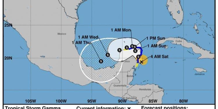 LA TORMENTA TROPICAL “GAMMA” VARIÓ SU TRAYECTORIA Y TOCARÁ TIERRA ENTRE PLAYA DEL CARMEN Y TULUM: CARLOS JOAQUÍN